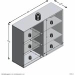 Piccolo mobile portaoggetti - Decoro nero - L99,1 x H81,3 x P31,5 cm - Made in Germany - immagine 4
