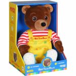Peluche musicale parlante - Gipsy Toys - Piccolo orsetto bruno - Narratore di storie - 28 cm - Marrone Giallo Rosso