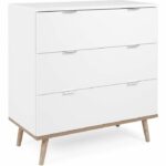 Göteborg Chest of Cassers - 3 cassetti - decorazioni in quercia bianca Sonoma - Scandinavo - L 79,8 x d 40 x H 86,5 cm