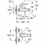 GROHE - Miscelatore monocomando vasca/doccia - a parete - immagine 6