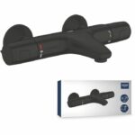 Miscelatore termostatico per vasca/doccia - GROHE Precision Trend - 1022162432 - Nero opaco - Montaggio a parete esterna - Risparmio idrico