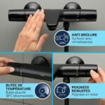 Miscelatore termostatico per vasca/doccia - GROHE Precision Trend - 1022162432 - Nero opaco - Montaggio a parete esterna - Risparmio idrico - immagine 6