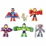 Confezione di statuette degli Avengers in armatura, Marvel Iron Man e i suoi fantastici amici