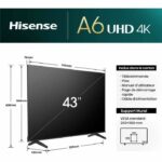 TV LED - HISENSE - 43A6N - 43'' (108 cm) - 4K UHD 3840x2160 - 60Hz - HDR 10+ - Smart TV - 3 x HDMI - immagine 5