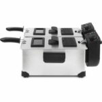 HKoeNIG DFX600 - Friggitrice doppia 2x3L - 3600W - 2 termostati indipendenti - Cestelli estraibili - Filtri antiodore - Acciaio - immagine 3