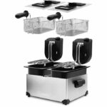 HKoeNIG DFX600 - Friggitrice doppia 2x3L - 3600W - 2 termostati indipendenti - Cestelli estraibili - Filtri antiodore - Acciaio - immagine 4