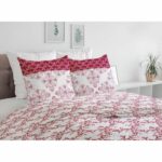 Parure copripiumino 220x240 cm HOME LINGE PASSION FRISE: Copripiumino + 2 federe - 100% Cotone 57 fili - Bordeaux - immagine 2