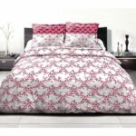 Parure copripiumino 220x240 cm HOME LINGE PASSION FRISE: Copripiumino + 2 federe - 100% Cotone 57 fili - Bordeaux