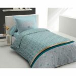 Set copripiumino 140x200 cm HOME LINGE PASSION LOUXOR: Copripiumino + 1 federa - 100% Cotone 57 fili - Verde smeraldo