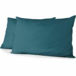 Set 2 federe - HOME LINGE PASSION - HP72087 - Microfibra 82 g - 50 x 70 cm - Blu anatra