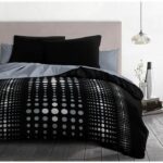 Copripiumino STEEVY in microfibra 220x240 cm e 2 federe 63x63 cm Nero - immagine 2