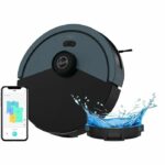Robot aspirapolvere e lavapavimenti Hoover HG430H Hydro - Potente 4000 Pa - Tutti i pavimenti - Navigazione laser - Sensore ostacoli - Stazione di ricarica