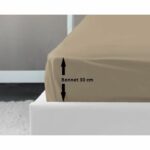 LOVELY HOME Lenzuolo con angoli 100% cotone 160x200x30 cm beige