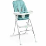 INGENUITY Seggiolone compatto, con piastra di sicurezza, pieghevole piatto, collezione Sun Valley, blu