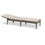 ALLIBERT by KETER - Lettino prendisole Jaipur a 4 posizioni con cuscino - imitazione rattan - colore cappuccino. - immagine 2