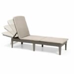 ALLIBERT by KETER - Lettino prendisole Jaipur a 4 posizioni con cuscino - imitazione rattan - colore cappuccino. - immagine 3