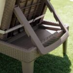ALLIBERT by KETER - Lettino prendisole Jaipur a 4 posizioni con cuscino - imitazione rattan - colore cappuccino. - immagine 4