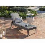 Lettino prendisole con cuscino grigio scuro - imitazione rattan intrecciato - ALLIBERT by KETER - 4 posizioni - JAIPUR - immagine 2