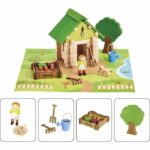 La Cabina del Giardiniere 60 Pezzi - JEUJURA - Gioco di Costruzioni in Legno Naturale, Tappetino e Accessori Inclusi, 22x18,5x8,5 cm - immagine 3