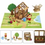 La Serra del Giardiniere 40 Pezzi - JEUJURA - Gioco di Costruzioni in Legno Naturale, Tappetino e Accessori Inclusi, 22x18,5x8,5 cm - immagine 3