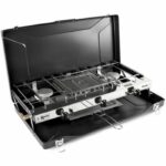 Fornello a gas - KAMPA - Fornello - 2 fuochi e 1 griglia - Nero