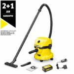 Aspirapolvere e acqua senza filo KARCHER WD 2-18 V-12/18 (con batteria estraibile 18 V / 2,5 Ah e caricabatteria) - (1.628-501.0)