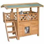 Casetta per gatti - KERBL - Lodge - Legno - Marrone / Verde - 77 x 50 x 73 cm