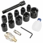 SCHEPPACH Set avvitatori pneumatici 1/2 - 32 Nm - 7.000 giri/min (10 bussole, prolunga, lubrificante e bottiglia d'olio) - immagine 2