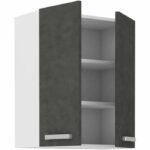 Mobile alto con ante battenti - Grigio opaco - L 60 cm x P 31,6 x H 72 cm - LASSEN - immagine 3