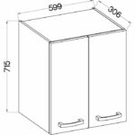 Mobile alto con ante battenti - Grigio opaco - L 60 cm x P 31,6 x H 72 cm - LASSEN - immagine 4