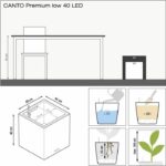 Vaso da fiori LECHUZA Canto Premium Cube 40 - kit LED completo, antracite metallizzato - immagine 3