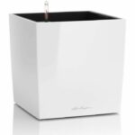 Vaso da fiori - LEC - Cube Premium 50 - bianco lucido - resistente alle intemperie e ai raggi UV