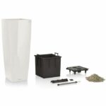 LECHUZA Jardiniere Cubico Alto 40 ALL-IN-ONE Bianco lucido 18230 421493 - immagine 2