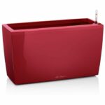 Vaso da fiori LECHUZA Cararo Premium - set completo, rosso scarlatto lucido