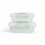 Set di 2 contenitori sottovuoto - LIVOO - MEN404V - 1,04 L e 1,5 L - Vetro borosilicato - Coperchio in plastica - Inseribili