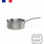Brigade - Pentola in acciaio inox 18 cm - LIVOO - MEP160 - Triplo strato in acciaio inox - Adatta a tutti i piani cottura, compresa l'induzione - Prodotto in Francia
