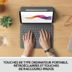 Custodia con tastiera per iPad - 4a generazione - LOGITECH - FOLIO TOUCH IPAD AIR - Grigio - immagine 3
