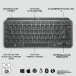 Logitech Wireless Keyboard - MX Keys Mini - GRAFITE - Compatta, Bluetooth, retroilluminata per MAC, iOS, Windows, Linux, Android - immagine 6