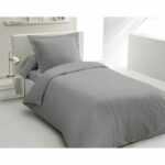 COMPLETO PIUMINO LOVELY HOME - 140x200 cm - 100% COTONE - GRIGIO CHIARO
