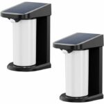 Set di 2 faretti solari - LUMISKY - LUSTY - H18 cm - Lampada da parete con rilevatore di movimento - LED bianco