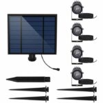 Quattro faretti solari 4 in 1 da attaccare o fissare - LUMISKY - ROUNDY - H27 cm - LED bianco freddo - immagine 3