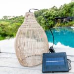 Lampada a sospensione solare - LUMISKY - HOLIDAY - H42 cm - Stile bohémien naturale intrecciato in vimini - LED bianco caldo - immagine 5