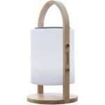 Lampada speaker bluetooth senza fili - LUMISKY - WOODY PLAY - H37 cm - Manico in legno - LED bianco e multicolor dimmerabile