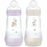 Set di 2 Biberon - MAM - Easy Start / Anti-Coliche - 260 ml - Flusso 2 Tettarella - Lilla + Sabbia