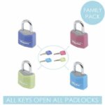 MASTER LOCK Set di 4 lucchetti 20mm - Colori assortiti - Per bagagli, valigia, zaino - immagine 3