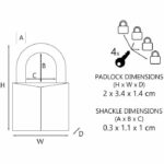 MASTER LOCK Set di 4 lucchetti 20mm - Colori assortiti - Per bagagli, valigia, zaino - immagine 5