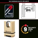 MASTER LOCK Lucchetto in ottone massiccio ad alta sicurezza [Grillo protetto] [una combinazione] M1177EURD - immagine 3