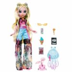 Monster High-Lagoona Blue Doll-Bambola con animali e accessori HXH75 - immagine 6