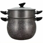 Couscoussier - MENASTYL - 6020033 - Alluminio effetto marmo - 9 litri - Adatto a tutti i piani cottura, compresa l'induzione