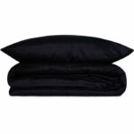 Completo letto - 1 copripiumino 220 x 240 cm + 2 federe 60 x 60 cm - 100% raso di cotone - Blu - immagine 3